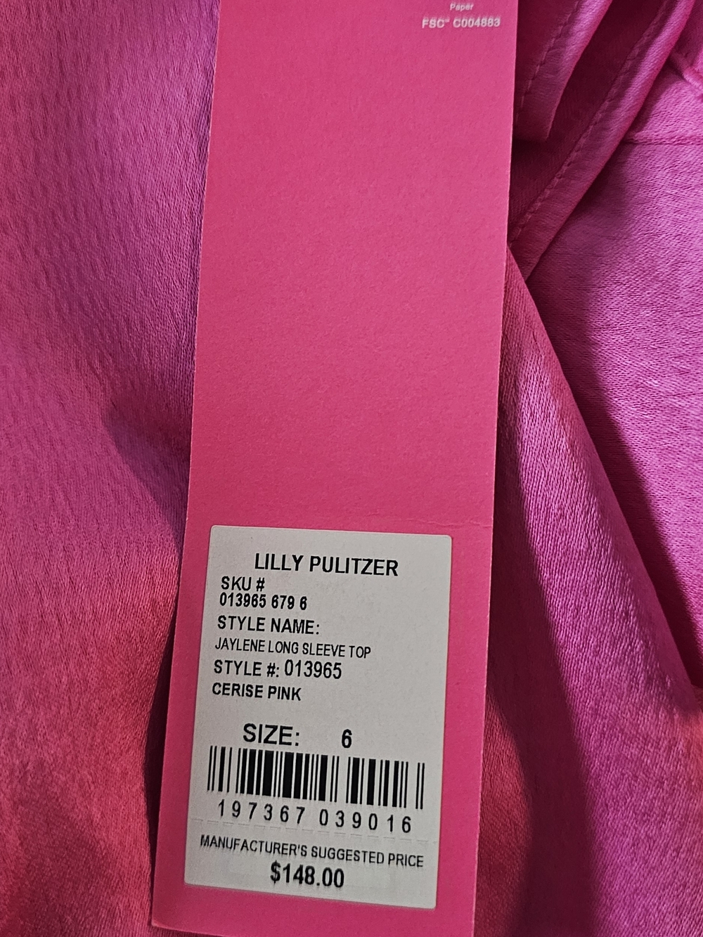 Lilly Pulitzer Jaylene Size 6 NWT Pink Peplum V-Neck Blouse - Picture 8 of 12
